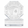 Pokertrofé "TURNERINGSVINNER" - i glas - ingraverad text - 20 cm hög.
