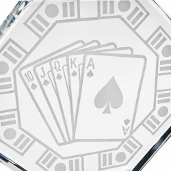 Poker-Turnier-Sieger-Trophäe - aus Glas - graviert - 20 cm hoch