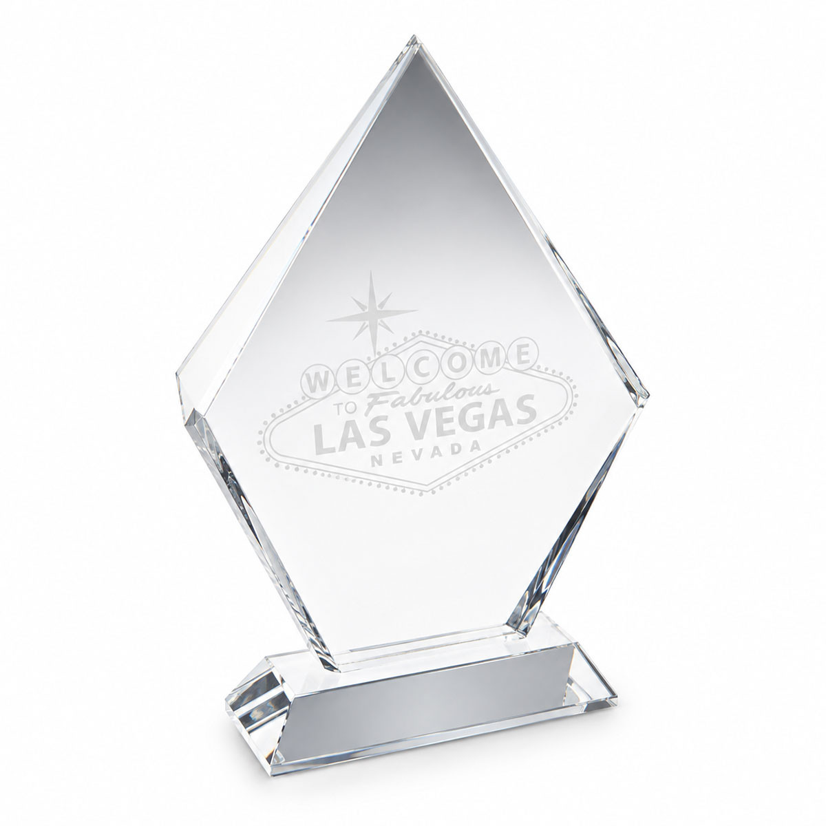 Trofeo di poker "LAS VEGAS" - in vetro - testo inciso - 20cm di altezza