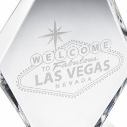 Poker-Trophäe "LAS VEGAS" - aus Glas - graviert - 20 cm hoch