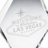 Trofeo de póker "LAS VEGAS" - de vidrio - texto grabado - 20 cm de alto