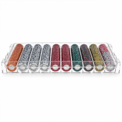 "ACRY 500" storage rack for 500 poker chips - with lid