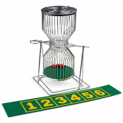 Chuck a Luck en métal "XL" 45 cm – Avec tapis de jeu en feutrine verte