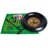 Set de Ruleta Simple 0 - ruleta de plástico de 40 cm de diámetro - con bola, tapete, fichas, rastrillo y barajas de cartas