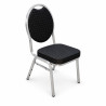 Cadeira para mesa de poker "CARDROOM BLACK" - estrutura de metal - espuma densa - empilhável facilmente