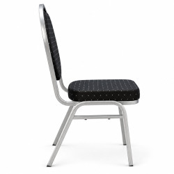 Cadeira para mesa de poker "CARDROOM BLACK" - estrutura de metal - espuma densa - empilhável facilmente