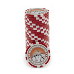 Poker chips "ROYAL FLUSH 5" - in ABS with metal insert - roll of 25 chips - 11.5 g