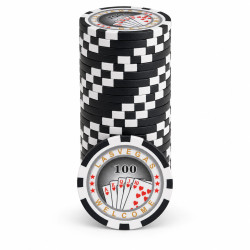 "Poker chips "ROYAL FLUSH 100" - in ABS with metal insert - roll of 25 chips - 11.5 g"