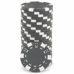 Fiches da poker "DICE GRIGI" - in ABS con inserto metallico - rotolo da 25 fiches - 11,5 g
