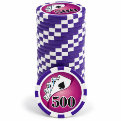 Jetons de poker "YING YANG 500" - en ABS avec insert métallique – rouleau de 25 jetons  – 11,5 g