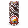 Jetons de poker "YING YANG 5000 MARRON" - en ABS avec insert métallique – rouleau de 25 jetons  – 11,5 g