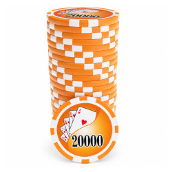 Fichas de pôquer "YING YANG 20000" - em ABS com inserção metálica - rolo de 25 fichas - 11,5 g