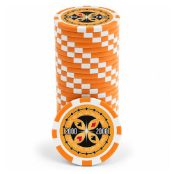 Fiches da poker "ULTIMATE POKER CHIPS 20000" - in ABS con inserto metallico - rotolo da 25 fiches - 11,5 g