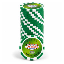 Jetons de poker "WELCOME LAS VEGAS 25" - en ABS avec insert métallique – rouleau de 25 jetons  – 11,5 g
