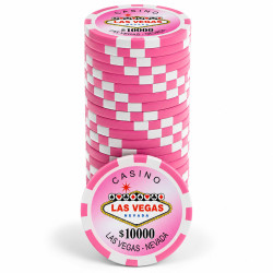 Jetons de poker "WELCOME LAS VEGAS 10000" - en ABS avec insert métallique – rouleau de 25 jetons  – 11,5 g