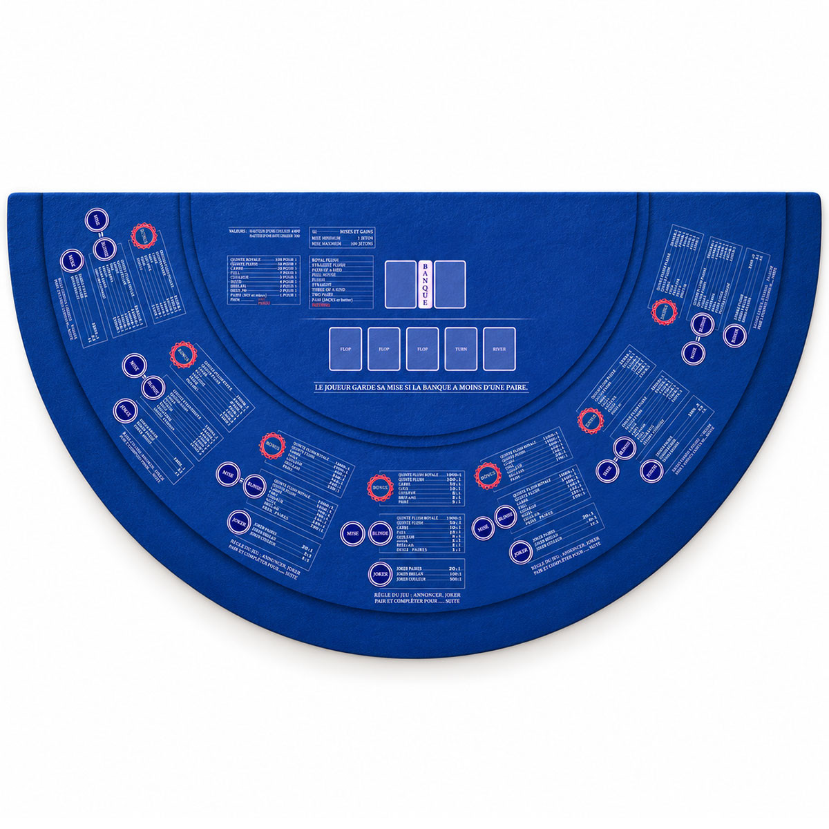 Tappeto "ULTIMATE POKER BLU XL" - 200 x 100 cm - jersey in neoprene