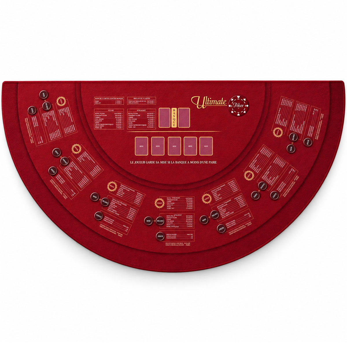 Tapete "ULTIMATE POKER ROJO XL" - 200 x 100 cm - jersey neopreno