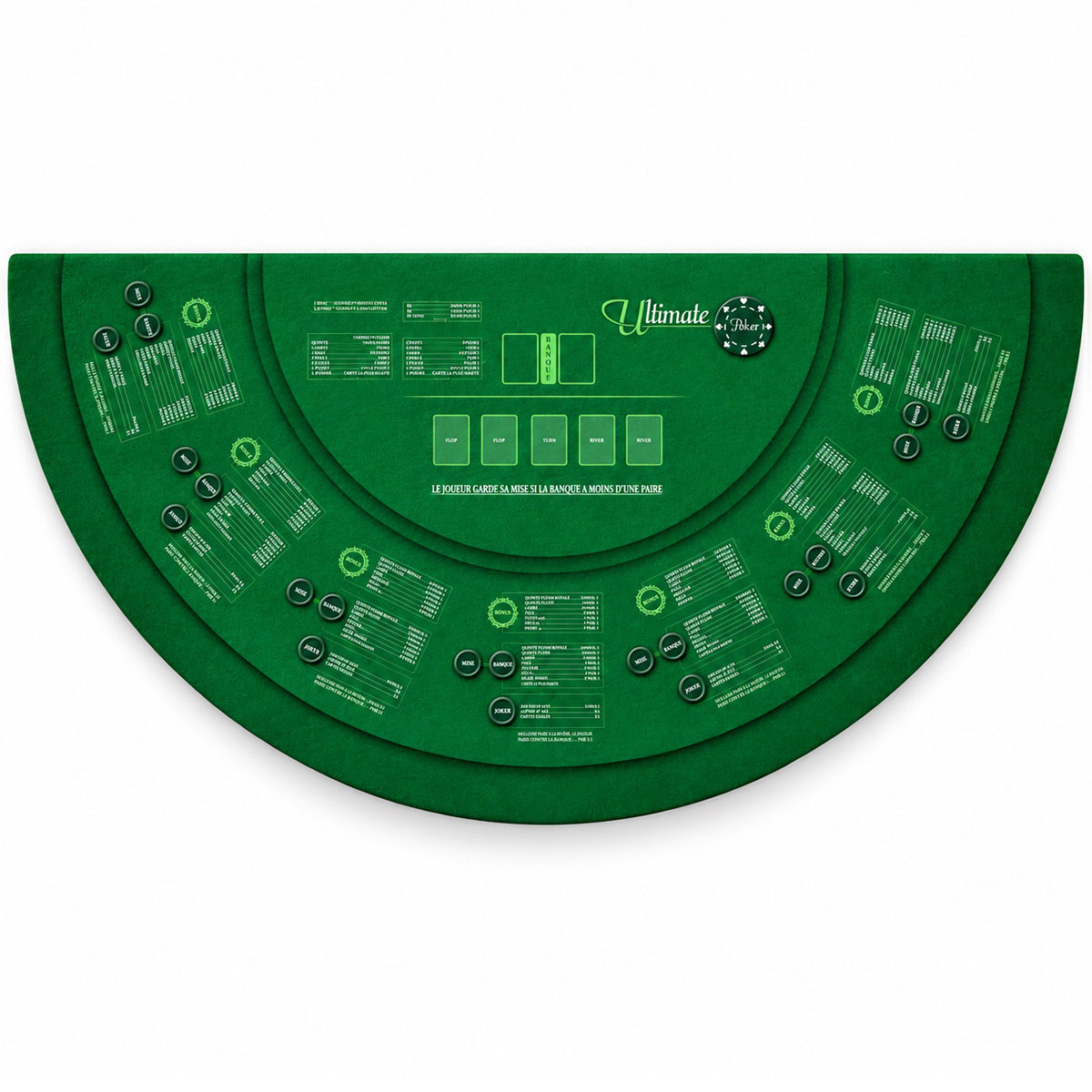Tapete "ULTIMATE POKER VERDE XL" - 200 x 100 cm - jersey de neoprene