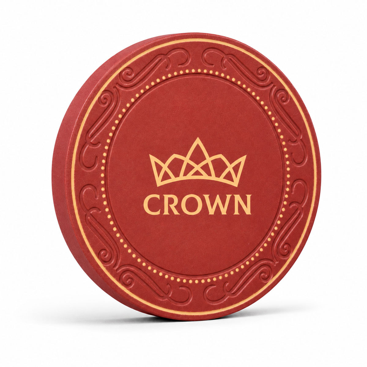 Poker chip "CROWN OF LAUREL - RED" - ceramic - 10g - sold individually
