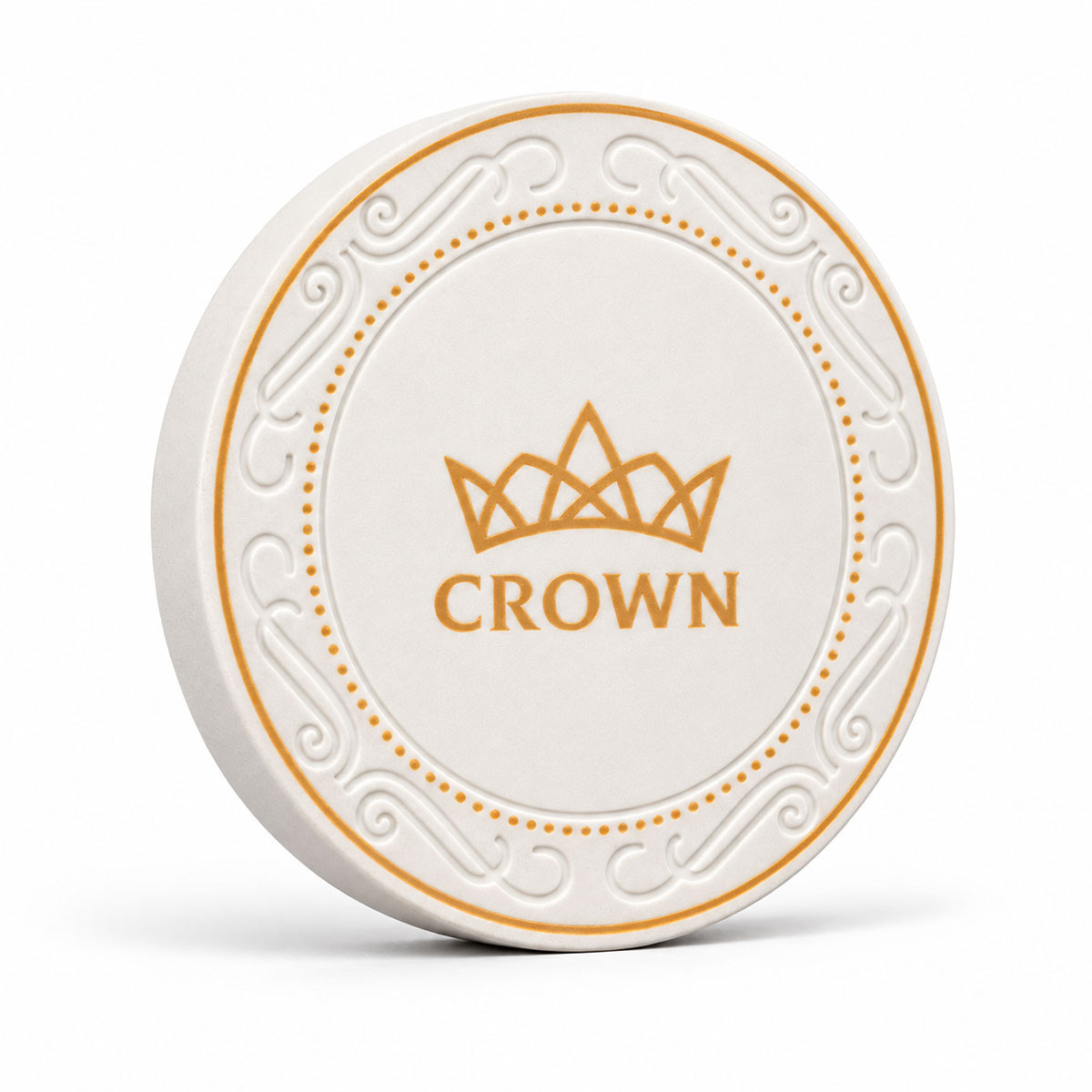 Ficha de póker "CROWN OF LAUREL - BLANCO" - de cerámica - 10g - se vende por unidad