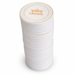Ficha de póker "CROWN OF LAUREL - BLANCO" - de cerámica - 10g - se vende por unidad