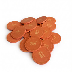 Poker chip "CROWN OF LAUREL - ORANGE" - ceramic - 10g - sold individually