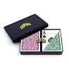 Copag "ELITE - BURGUNDY/VERT" - conjunto de 2 baralhos de 55 cartas 100% plástico - formato poker - 2 índices jumbo