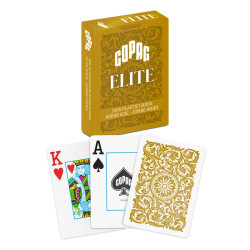 Copag "ELITE - GOLD" - Jeu de 55 cartes 100% plastique – format poker – 2 index jumbo