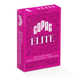 Copag "ELITE - BURGUNDY" - Jeu de 55 cartes 100% plastique – format poker – 2 index jumbo