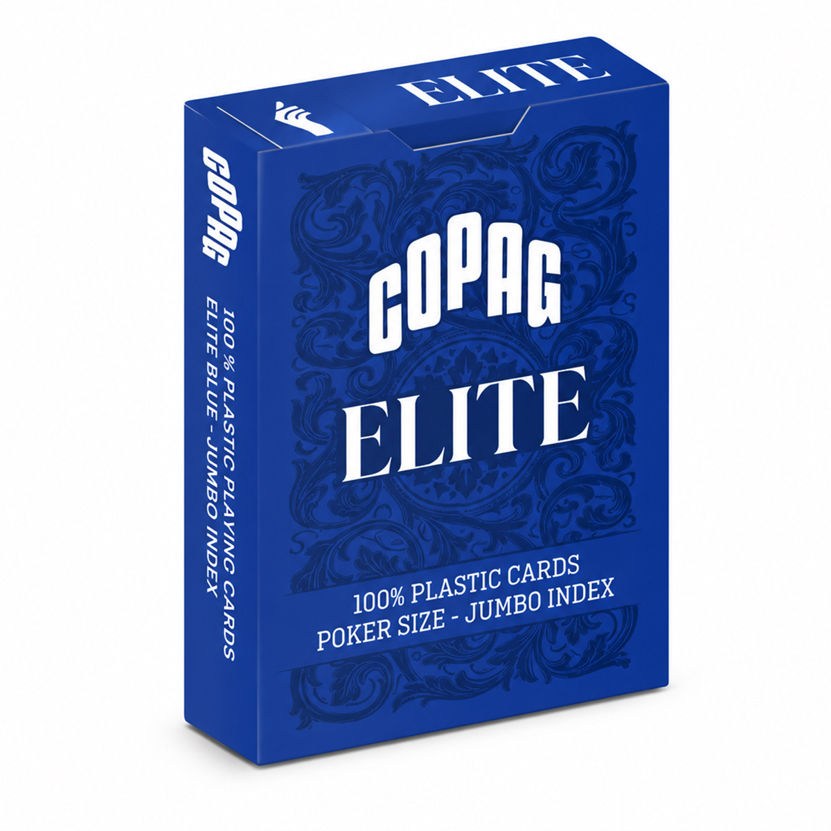 Copag "ELITE - BLUE" - Gra karciana z 55 kartami 100% plastikowymi - format pokerowy - 2 duże indeksy