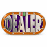 "BRASS OVAL CARD GUARD DEALER PURPLE - 2 different faces"