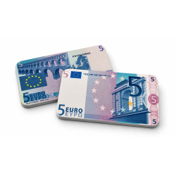 Plaque de poker "5 EUROS" – en céramique – 8,5 x 5,2 cm