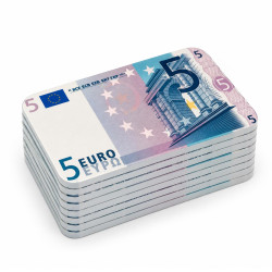 Plaque de poker "5 EUROS" – en céramique – 8,5 x 5,2 cm