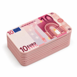 Plaque de poker "10 EUROS" – en céramique – 8,5 x 5,2 cm