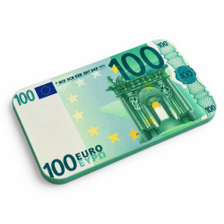Plaque de poker "100 EUROS" – en céramique – 8,5 x 5,2 cm