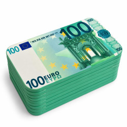 Plaque de poker "100 EUROS" – en céramique – 8,5 x 5,2 cm