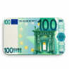 Plaque de poker "100 EUROS" – en céramique – 8,5 x 5,2 cm