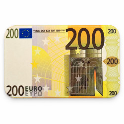 Plaque de poker "200 EUROS" – en céramique – 8,5 x 5,2 cm