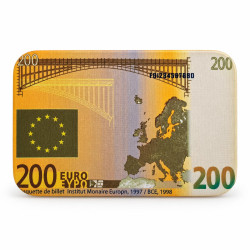Plaque de poker "200 EUROS" – en céramique – 8,5 x 5,2 cm