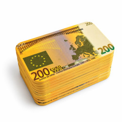 Plaque de poker "200 EUROS" – en céramique – 8,5 x 5,2 cm