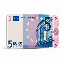 Plaque de poker "5 EUROS" – en céramique – 8,5 x 5,2 cm