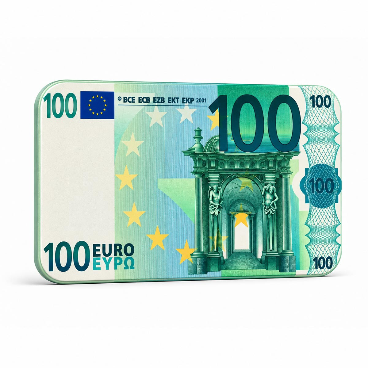 Plaque de poker "100 EUROS" – en céramique – 8,5 x 5,2 cm