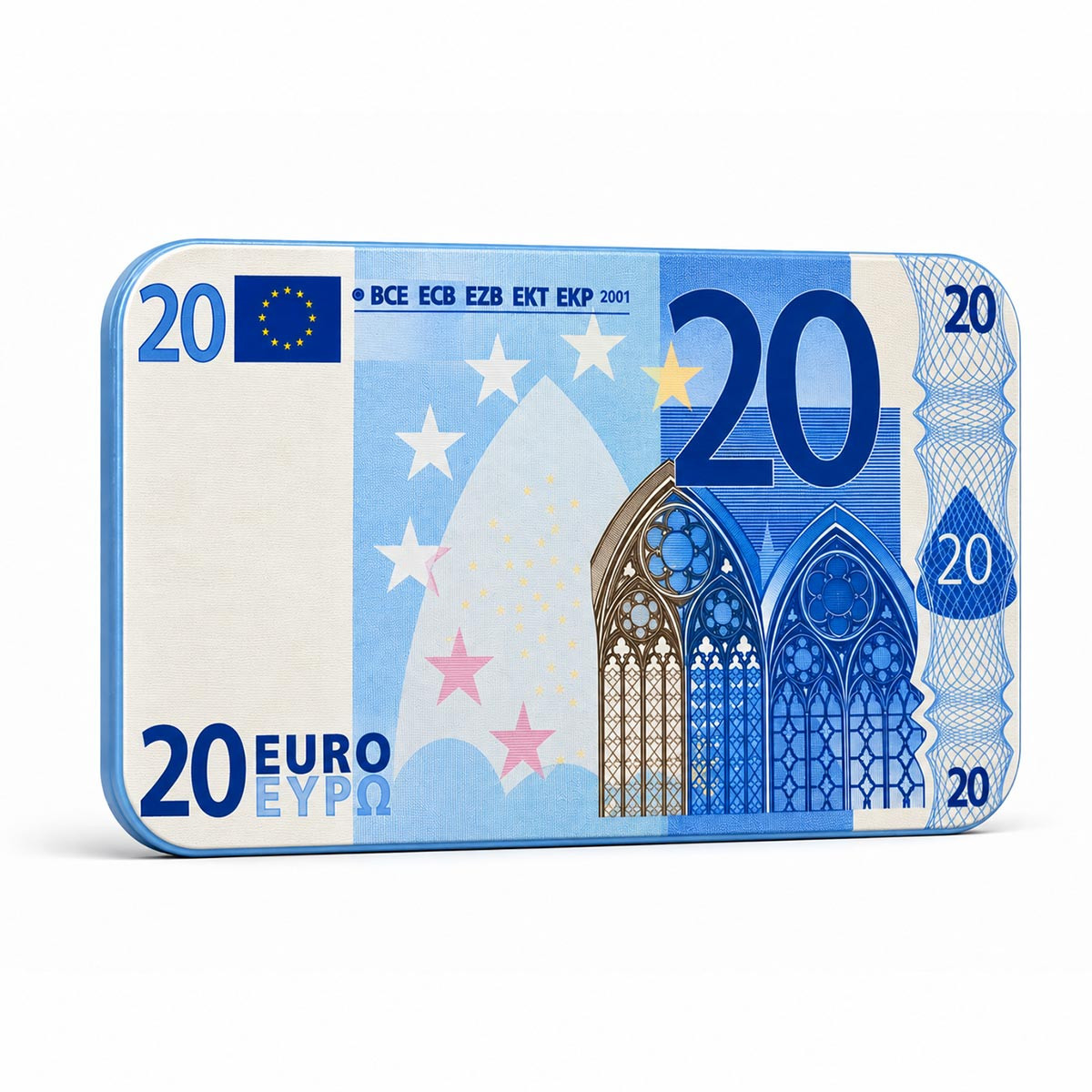 Plaque de poker "20 EUROS" – en céramique – 8,5 x 5,2 cm