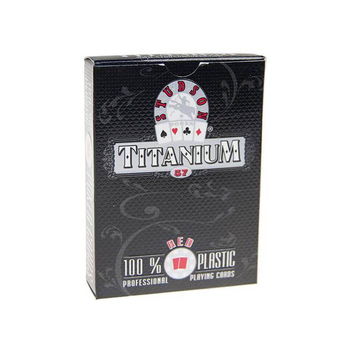 Studson Titanium - jeu de 54 cartes 100% Plastique – format poker – 4 index standards – 2 index jumbo
