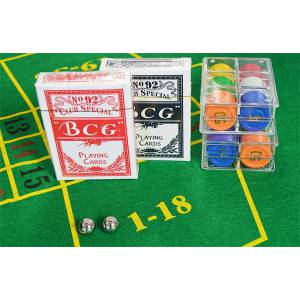 Set para Ruleta 0 y 00 - diámetro 40 cm - con tapete, fichas, barajas y bolas