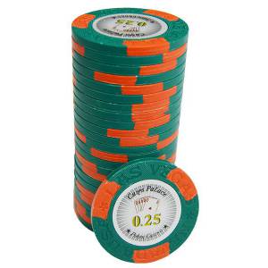 Ficha de póker "LAS VEGAS 0.25" - de arcilla compuesta con inserción de metal - 14g - a la venta por unidad