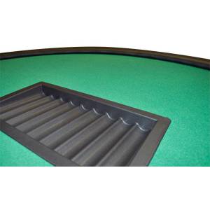Tavolo da Blackjack "ECO" - tappeto monocolore - gambe pieghevoli - con scaffale porta gettoni