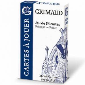 Grimaud Origine 54 cartes - jeu de 54 cartes cartonnées plastifiées -  format bridge – 4 index standards