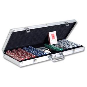 500 "DICE" poker chips set - made of ABS plastic with a metal insert 11.5g - includes 2 decks of cards and accessories