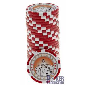 Jetons de poker ROYAL FLUSH - en ABS avec insert métallique – rouleau de 25 jetons  – 11